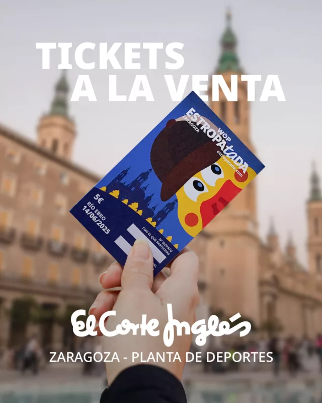 Consigue tus tickets físicos de la Estropatada en todos los @elcorteingles de Zaragoza!! 😉

↗️ Sube hasta la planta de deportes ⚽ y allí en las cajas podrás conseguir tu ticket 🐥

La Estropatada, una espectacular carrera de patos y una gran fiesta familiar, además, con los primeros biopatos del mundo realizados con materiales de origen vegetal.
--
@walkonproject #zgzciudad @zgzciudad #megustazaragoza @megustazaragoza @enjoyzaragoza